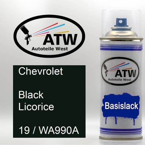 Chevrolet, Black Licorice, 19 / WA990A: 400ml Sprühdose, von ATW Autoteile West.